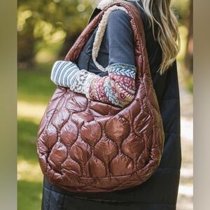 Free People Movement Stylish Brown Quilted Women's Bag